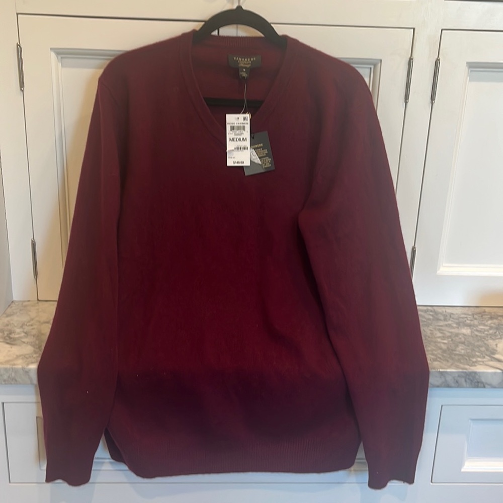 Club Room Luxury Cashmere Mens V neck Sweater